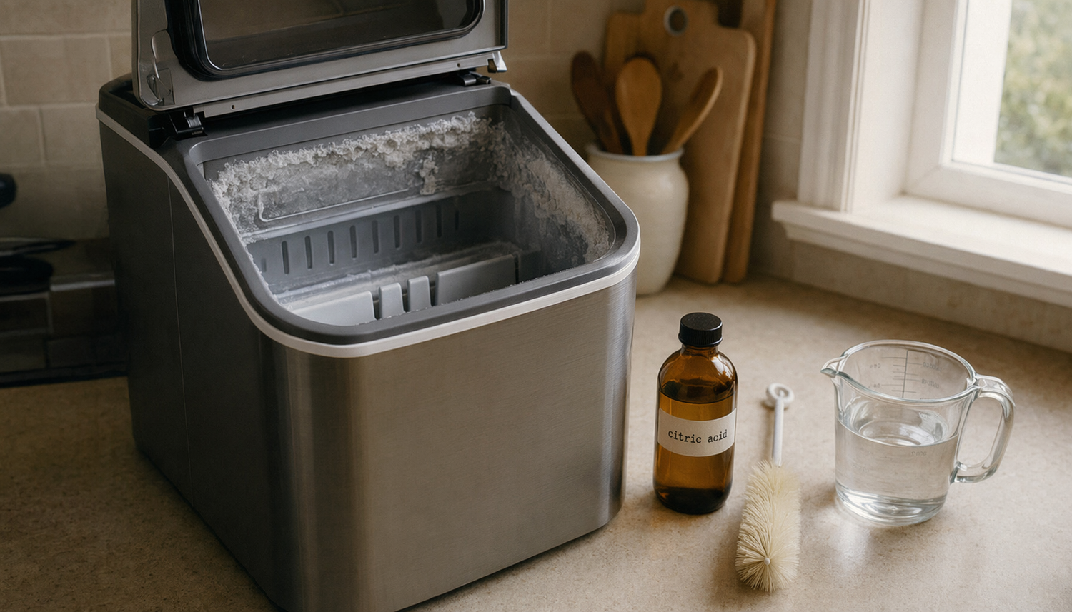 ice maker descaling citric acid versus vinegar comparison