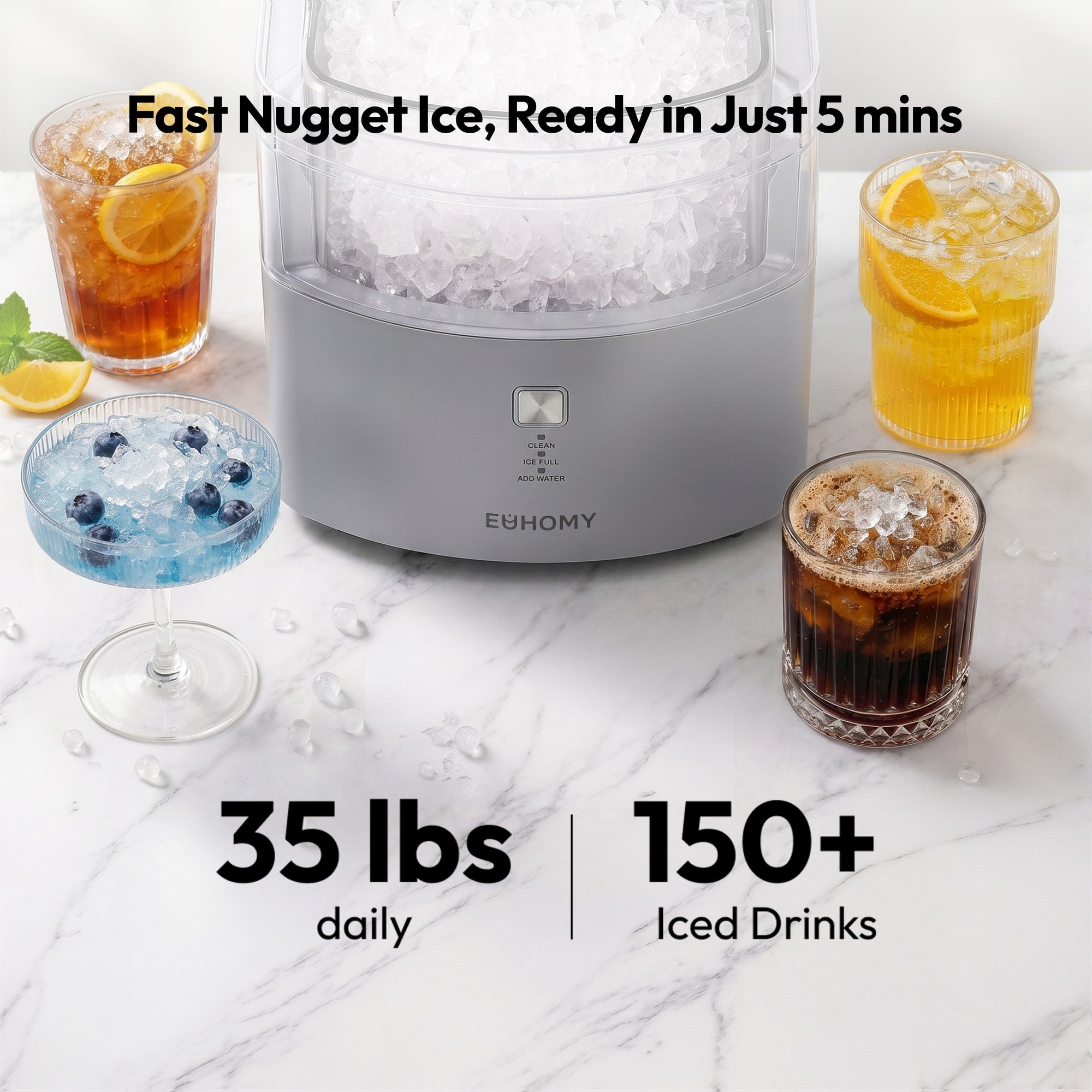 Euhomy Pearl L1 Max Nugget Ice Maker
