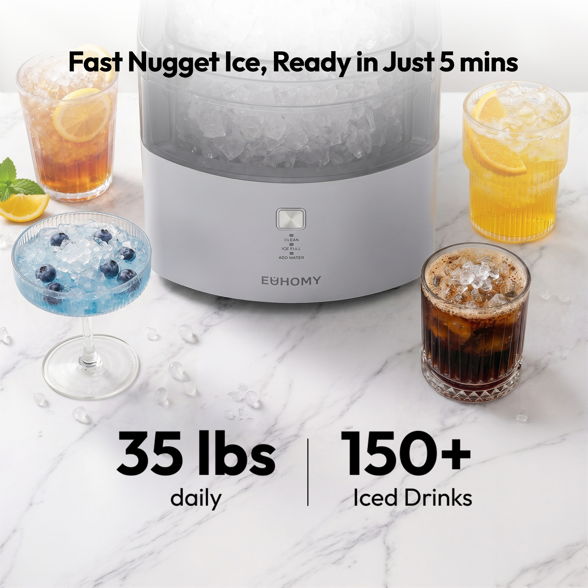 Euhomy Pearl L1 Max Nugget Ice Maker