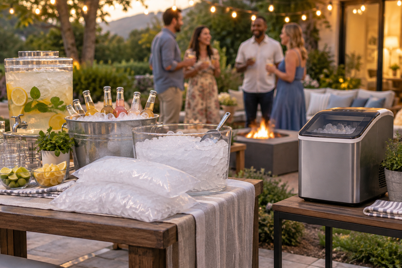 Ice Machine Rental for a Party: Rent, Buy Bagged Ice, or Make It Ahead?