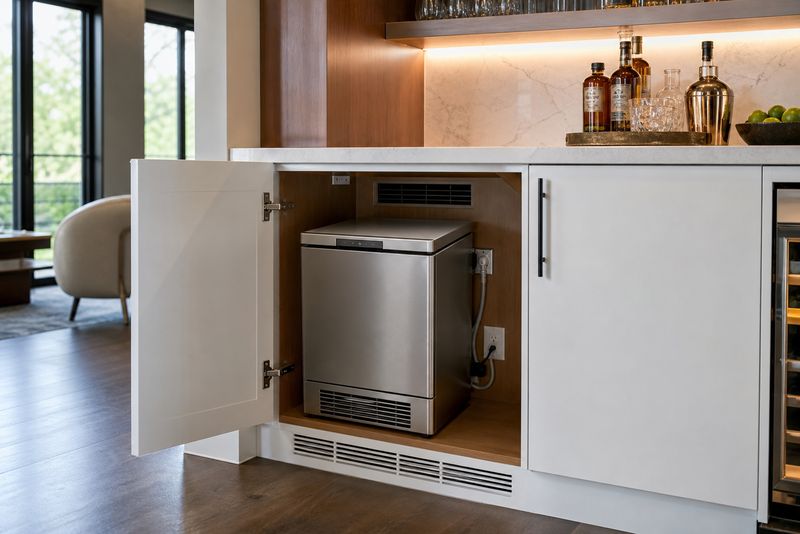 How to Ventilate a Closed Bar Cabinet With an Ice Maker Inside