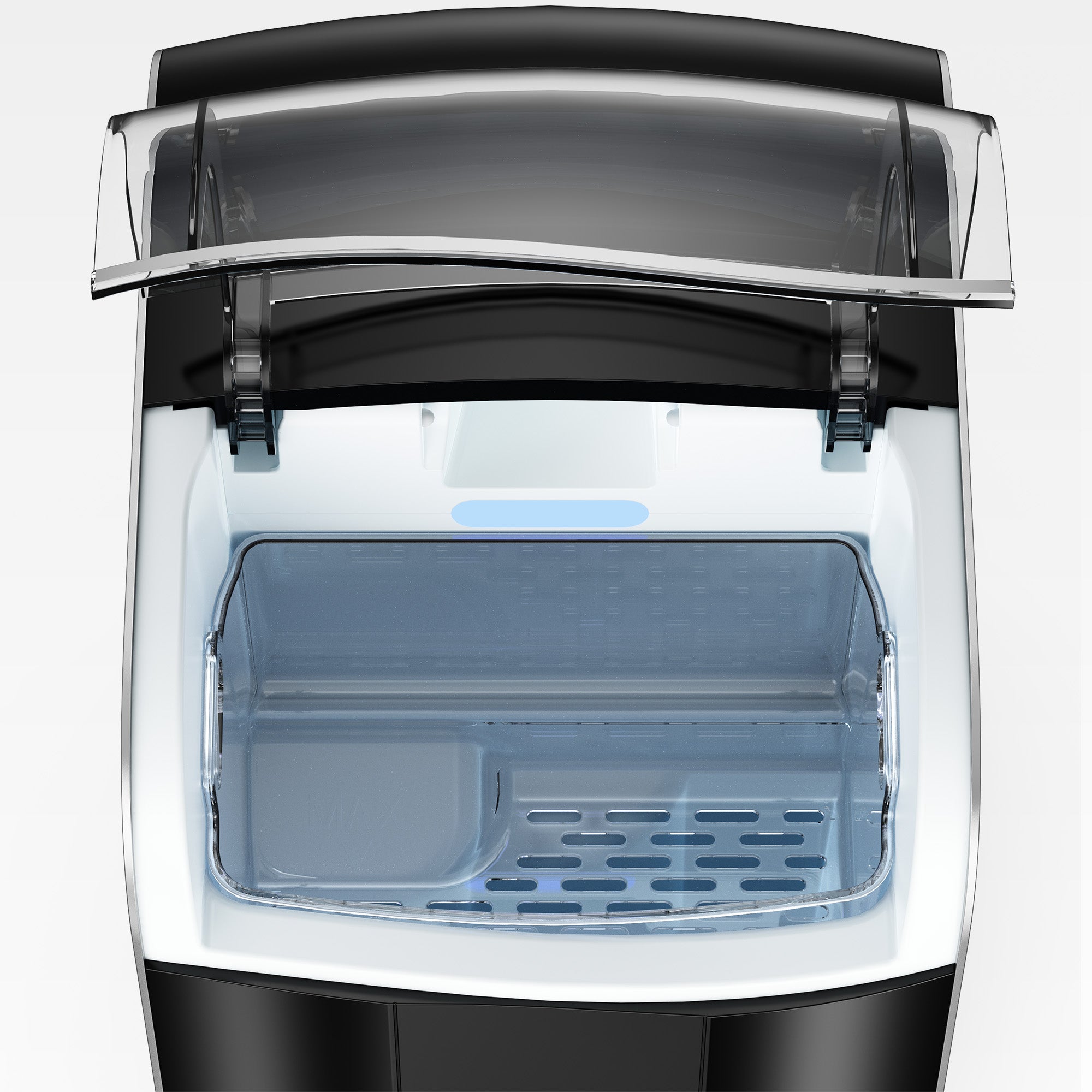 Euhomy Pearl L1 Pro nugget ice maker with transparent lid and ice basket