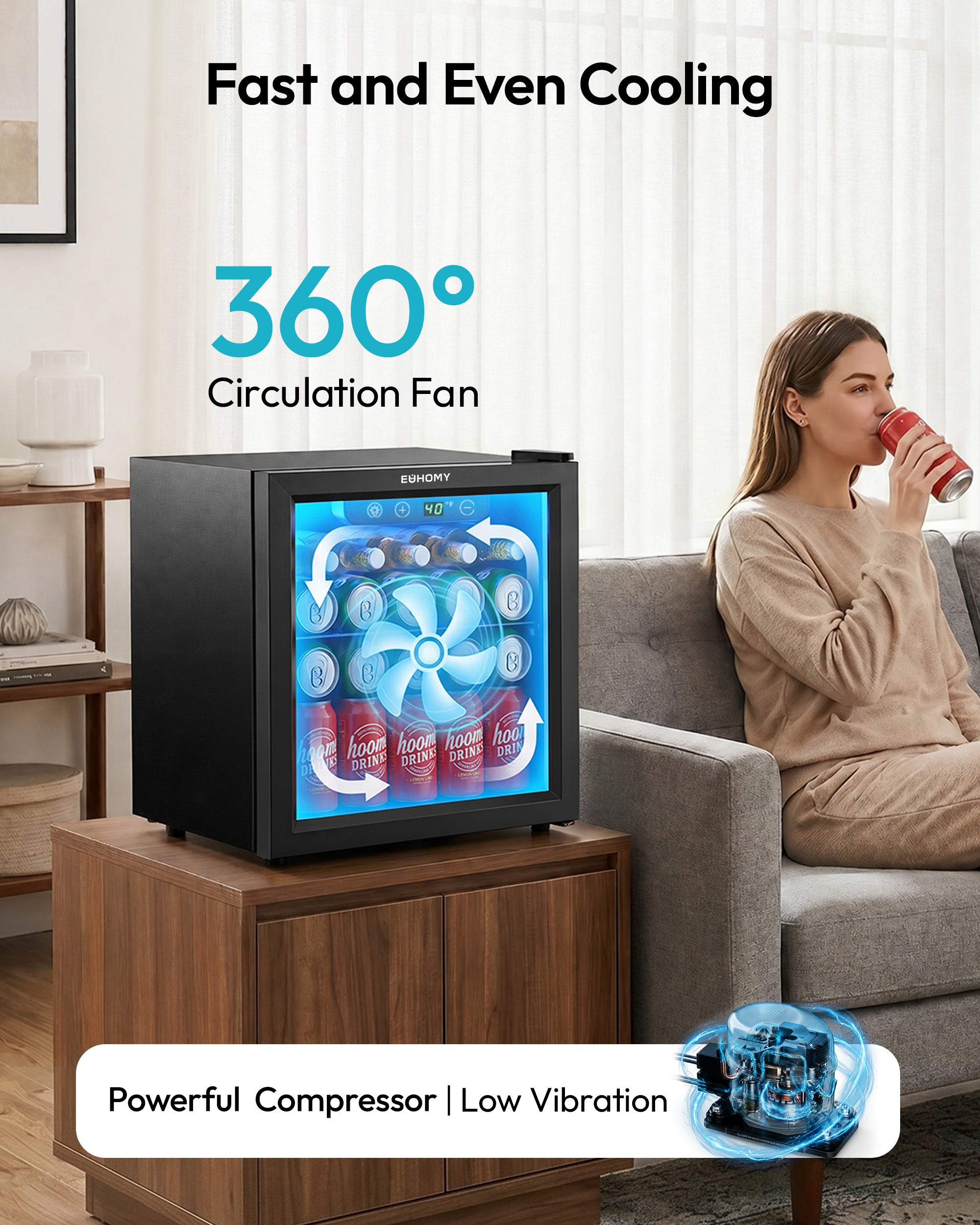 Euhomy Fizz 55 Beverage Refrigerator